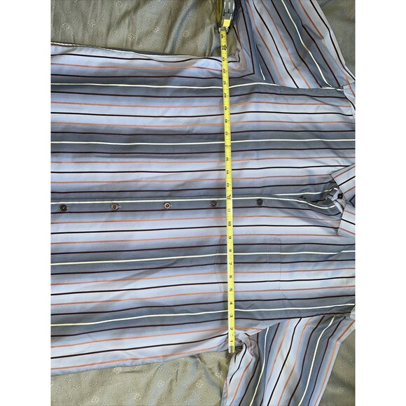 Tommy Bahama Men's Blue 100% Silk Striped Button Down Long Sleeve Shirt Large L - Picture 5 of 12
